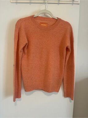 Zadig & Voltaire Coral Peach Cashmere Crewneck Sweater